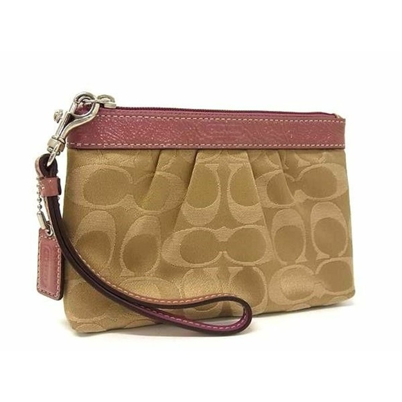 Coach Handbags - Coach Signature Pleated Wristlet